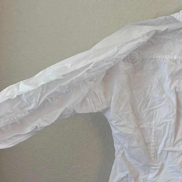 Lauren Ralph Lauren Cotton Puffed Long Sleeves Button Down Self-Tie Front Shirt - Picture 14 of 15